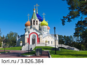 Уникальный соборный храм Игоря Черниговского и Киевского в Переделкино. Фарфоровые купола (2012 год). Стоковое фото, фотограф Lora / Фотобанк Лори