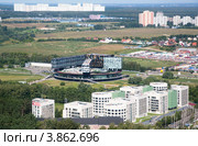Вид сверху на здание Инновационного центра "Сколково", Москва, Россия (2012 год). Редакционное фото, фотограф Николай Винокуров / Фотобанк Лори