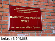 Российская академия наук. Палеонтологический институт имени А.А. Борисяка. Палеонтологический музей им. академика Ю.А. Орлова (2012 год). Редакционное фото, фотограф Щеголева Ольга / Фотобанк Лори