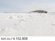 Лед и снежные кочки на берегу Баренцева моря. Стоковое фото, фотограф Виталий Веревкин / Фотобанк Лори