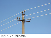 Обледеневшие провода линий электропередач. Стоковое фото, фотограф Нина Белявская / Фотобанк Лори