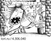 Девушка вкручивает электрическую лампочку. Стоковая иллюстрация, иллюстратор Белоконь Надя / Фотобанк Лори