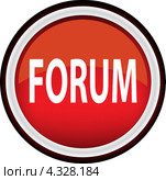 Круглый знак с надписью FORUM. Стоковая иллюстрация, иллюстратор Наталия Попова / Фотобанк Лори