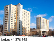 Корпуса студенческого общежития Московского авиационного института (2013 год). Стоковое фото, фотограф Николай Коржов / Фотобанк Лори