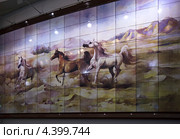 Панно на стене в международном аэропорту Дубая. ОАЭ (2010 год). Редакционное фото, фотограф Юлия Машкова / Фотобанк Лори