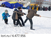 Город Ялуторовск. Перетягивание каната. Празднование Масленицы (2013 год). Редакционное фото, фотограф Александр Тараканов / Фотобанк Лори