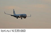 Посадка самолета Боинг-737 авиакомпания Ютэйр, аэропорт Уфа (2013 год). Редакционное видео, видеограф Mikhail Erguine / Фотобанк Лори