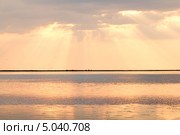 Закат на Азовском море. Стоковое фото, фотограф Виктория Дементьева / Фотобанк Лори