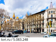 Вид на Барселону, Пасео де Грасия (2013 год). Редакционное фото, фотограф Яков Филимонов / Фотобанк Лори