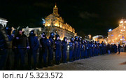 Киев. Полиция во время митинга на Крещатике ("Евромайдан") в связи с приостановкой рассмотрения вопроса об ассоциации Украины с Евросоюзом (29.11.13) (2013 год). Редакционное видео, видеограф FMRU / Фотобанк Лори