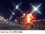 Набережная Благовещенска ночью. Стоковое фото, фотограф Андрей Ершов / Фотобанк Лори