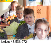 Второклассники  1 сентября на уроке (2012 год). Редакционное фото, фотограф Володина Ольга / Фотобанк Лори