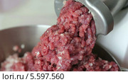 Приготовление мясного фарша на электрической мясорубке. Стоковое видео, видеограф Галина Михалишина / Фотобанк Лори