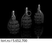 Три ручные противопехотные оборонительные гранаты. Стоковая иллюстрация, иллюстратор Александр Степанов / Фотобанк Лори