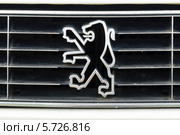 Эмблема небольшого семейного автомобиля Peugeot 305, "Олдтаймер шоу" в MAFZ, 19 мая 2013 г., Германия. Редакционное фото, фотограф Sergey Kohl / Фотобанк Лори
