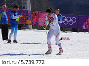 Зимние Олимпийские игры 2014 года в Сочи. Лыжная гонка на 10 км классическим стилем у женщин, Агнес Саймон (Венгрия) Редакционное фото, фотограф Алексей Гусев / Фотобанк Лори