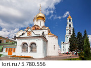 Троице-Сергиева Лавра. Никоновская церковь, Троицкий собор и колокольня (2012 год). Стоковое фото, фотограф Наталья Волкова / Фотобанк Лори