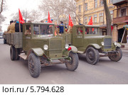 Реконструкция парада 10 апреля 1944 года посвященная 70-ой годовщина освобождения Одессы от немецко-фашистских захватчиков (2014 год). Редакционное фото, фотограф KEN VOSAR / Фотобанк Лори