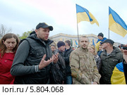Известный майдановский сотник - Владимир Парасюк выступает на митинге в Одессе (2014 год). Редакционное фото, фотограф KEN VOSAR / Фотобанк Лори