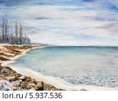 Картина "Замерзшее море" Стоковая иллюстрация, иллюстратор Олег Хархан / Фотобанк Лори