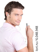 Man with mp3 player. Стоковое фото, фотограф Phovoir Images / Фотобанк Лори