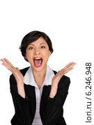 business woman yelling. Стоковое фото, фотограф Phovoir Images / Фотобанк Лори