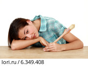 A bored female painter. Стоковое фото, фотограф Phovoir Images / Фотобанк Лори