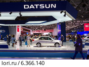 Стенд Datsun. Московский международный автомобильный салон 2014. Редакционное фото, фотограф Сергей Лаврентьев / Фотобанк Лори