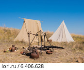 Быт в золото-ордынском городе Укек. Историческая реконструкция (2014 год). Редакционное фото, фотограф Леонид Ардаткин / Фотобанк Лори