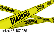 Диарея (diarrhea). Желтая оградительная лента. Стоковая иллюстрация, иллюстратор WalDeMarus / Фотобанк Лори