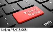 Красная клавиша с надписью Time is Money на клавиатуре. Стоковая иллюстрация, иллюстратор Илья Урядников / Фотобанк Лори