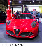 Alfa Romeo 4C. Московский международный автомобильный салон 2014. Редакционное фото, фотограф Сергей Лаврентьев / Фотобанк Лори