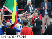 Триумф победы, Григорий Дрозд стал чемпионом мира по версии WBC (2014 год). Редакционное фото, фотограф Дмитрий Неумоин / Фотобанк Лори