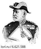 Portrait of Vice Admiral Reinhold von Werner. Publication of the book "A Century in the text and pictures", Berlin, Germany, 1899. Стоковое фото, фотограф Sergey Kohl / Фотобанк Лори