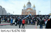 Крещение Господнее в Киеве (Свято-Покровский собор), 19 января 2014 года. Редакционное видео, видеограф FMRU / Фотобанк Лори