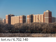 ТиНАО, Коммунарка. Вид на дома-новострйки и поле осенью в Новой Москве (2014 год). Стоковое фото, фотограф Алексей Голубович / Фотобанк Лори