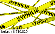 Сифилис (syphilis). Желтая оградительная лента. Стоковая иллюстрация, иллюстратор WalDeMarus / Фотобанк Лори