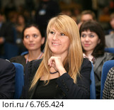 II Всероссийский съезд молодых учителей. Олимпийская чемпионка, депутат Госдумы Светлана Журова (2014 год). Редакционное фото, фотограф Александр С. Курбатов / Фотобанк Лори