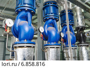 gas heating system boiler room equipments. Стоковое фото, фотограф Дмитрий Калиновский / Фотобанк Лори