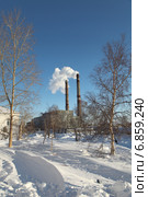 Николаевская ТЭЦ. Хабаровский край. Зима (2014 год). Редакционное фото, фотограф Валерий Акулич / Фотобанк Лори