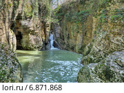 Водопад на реке Агура, Хостинский район Сочи, Россия. Стоковое фото, фотограф Игорь Долгов / Фотобанк Лори