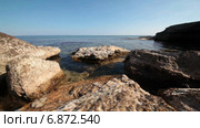 Побережье Черного моря в Крыму, мыс Тарханкут. Стоковое видео, видеограф Анатолий Типляшин / Фотобанк Лори