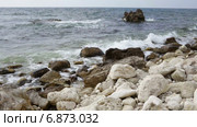 Побережье Черного моря в Крыму, мыс Тарханкут. Стоковое видео, видеограф Анатолий Типляшин / Фотобанк Лори
