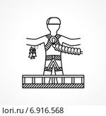 Роуп-джампинг (роупджамп, rope jumping), абстрактная векторная иконка. Стоковая иллюстрация, иллюстратор Oleksandr Yershov / Фотобанк Лори