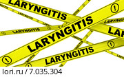 Ларингит (laryngitis). Желтая оградительная лента. Стоковая иллюстрация, иллюстратор WalDeMarus / Фотобанк Лори