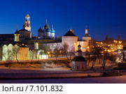 Троице-Сергиева лавра зимой ночью (2015 год). Стоковое фото, фотограф Алексей Дроздов / Фотобанк Лори