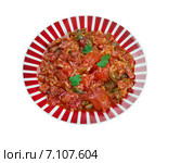 Weeknight Jambalaya (Джамбалайя) - креольское блюдо из риса, овощей и колбасы. Стоковое фото, фотограф Александр Fanfo / Фотобанк Лори