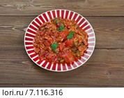 Weeknight Jambalaya - креольское блюдо с рисом, овощами и колбасой. Стоковое фото, фотограф Александр Fanfo / Фотобанк Лори