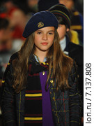 NEW YORK, NY - MAY 19: Models walk the runway finale at the Ralph Lauren Fall 14 Children's Fashion Show in Support of Literacy at New York Public Library on May 19, 2014 in New York City. Редакционное фото, фотограф Anton Oparin / Фотобанк Лори