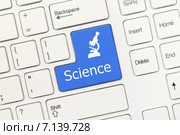 Белая концептуальная клавиатура - Клавиша "Science" ("Наука") Стоковое фото, фотограф Самохвалов Артем / Фотобанк Лори